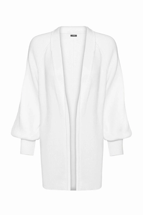 Warm and Fashionable Soft Knit Wear Fulton Sweater Jacket In Soft Blanc