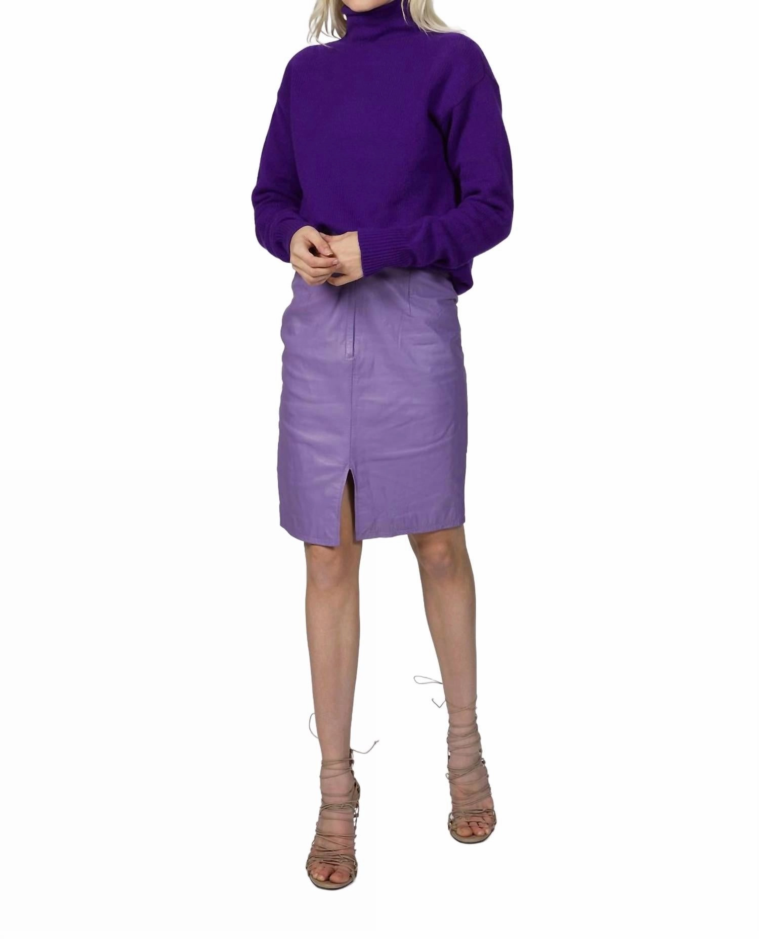 Pure Cashmere Sweater In Purple Comfy Knitwear Look