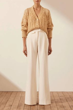 Cozy Thermal Sustainable Production Certified Siqueira Cardigan In Taffy / Cream