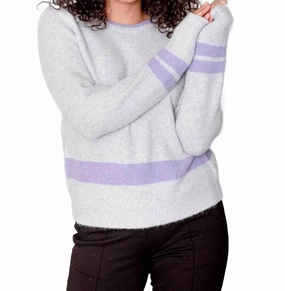Soft Layers Fuzzy Sweater In Grey Combo