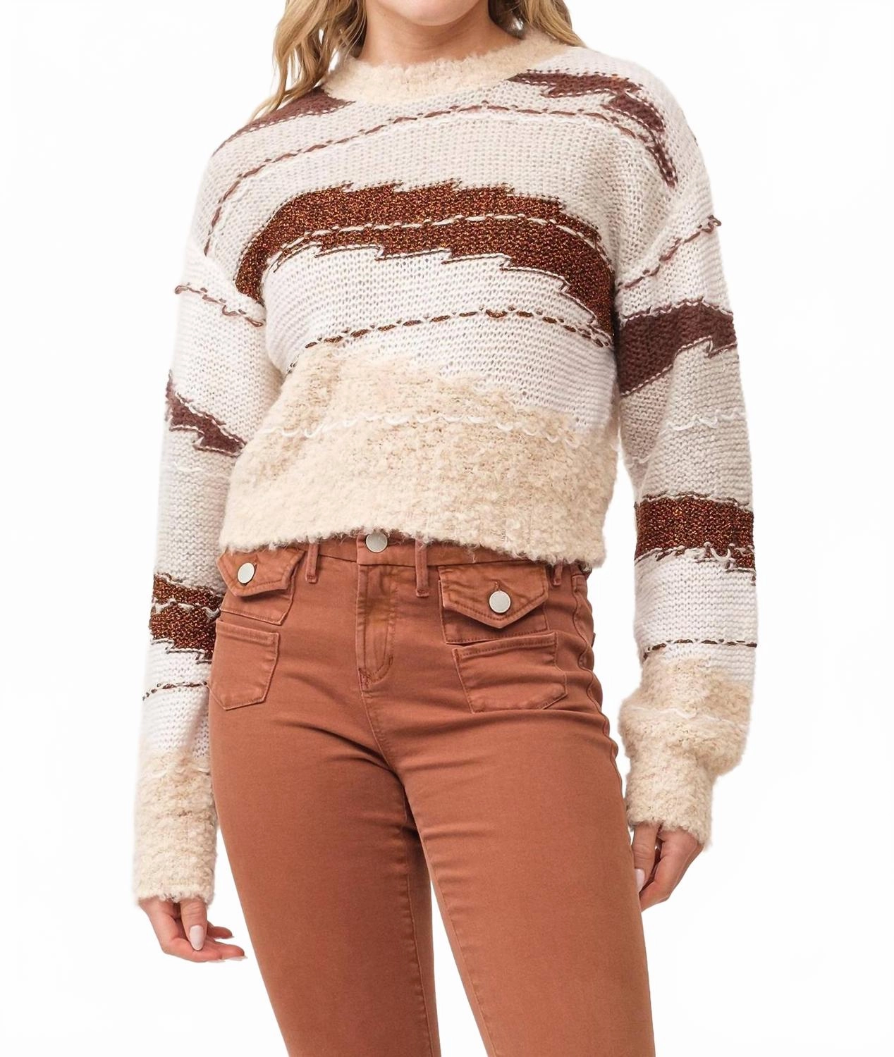 Gabriela Sweater In Toasted Gingerbread Layered Wearable