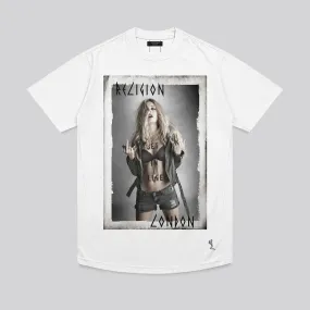 GET IN LINE CURVE HEM T-SHIRT WHITE Classic Comfort RibbedNeckBanding