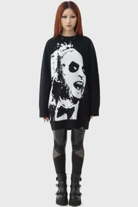 Fresh Trend Ribbed Hem Detail Ghost With The Most Intarsia Sweater
