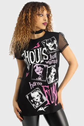Temperature Regulating Ghoul Friends Sheer Combo Top
