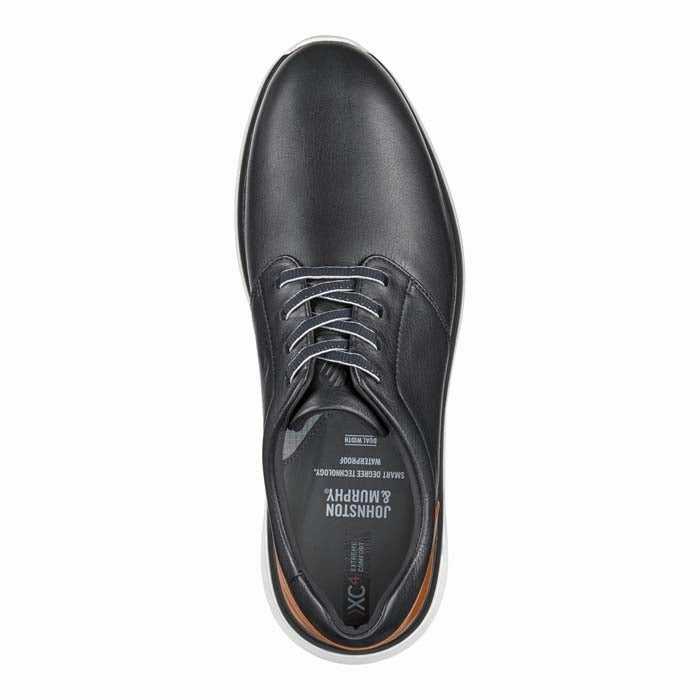 Mens Johnston & Murphy XC4 Prentiss 2 Plain Toe in Black Comfort Enhancement Wood Path