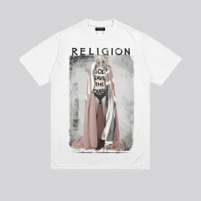 GOD SAVE THE QUEEN T-SHIRT WHITE Soft Cotton Feel Temperature Regulating Fabric
