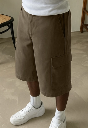 Abrasion Resistant Material Slip Resistant Inner Lining CARGO JORT HERRINGBONE KHAKI