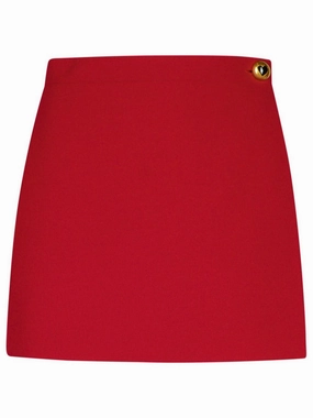 Mid Rise Burgundy Polyester Blend Shorts