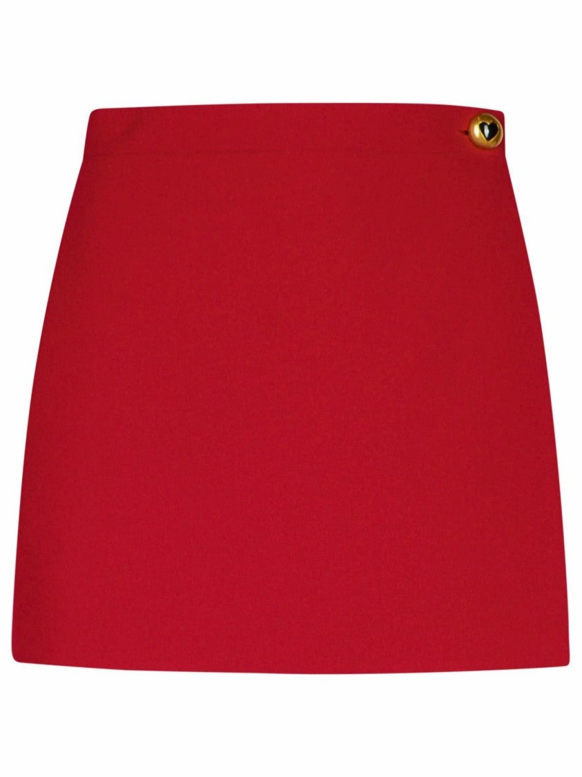 Mid Rise Burgundy Polyester Blend Shorts
