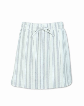 Women's Striped Skort In Natural camisole