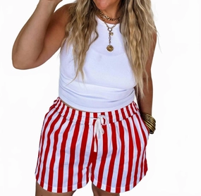 Snag Free Material hiking clothes American Cutie Striped Shorts In Multi