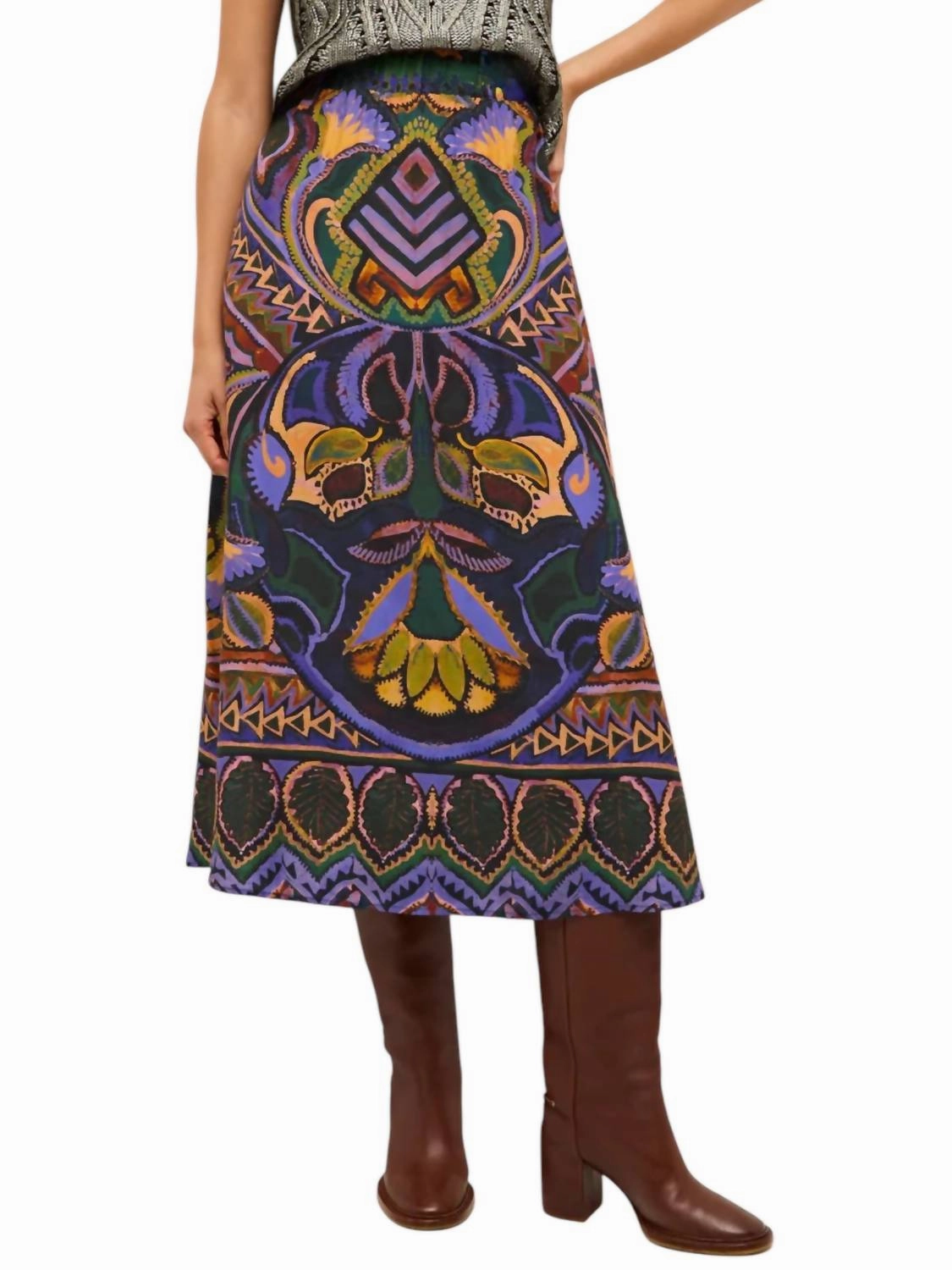 Smooth Edging Contemporary Mood Gracie Skirt In Totem