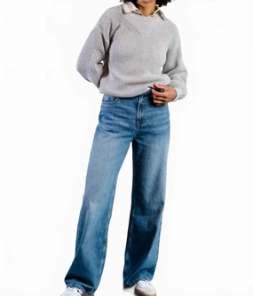 Cold Weather Wear Warm Fashion Sarah Billow Sleeve Sweater In Heather Grey