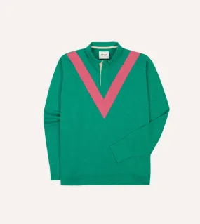 birthday party No Bulk Layering System Green and Pink Chevron Flam?? Cotton Rugby Shirt