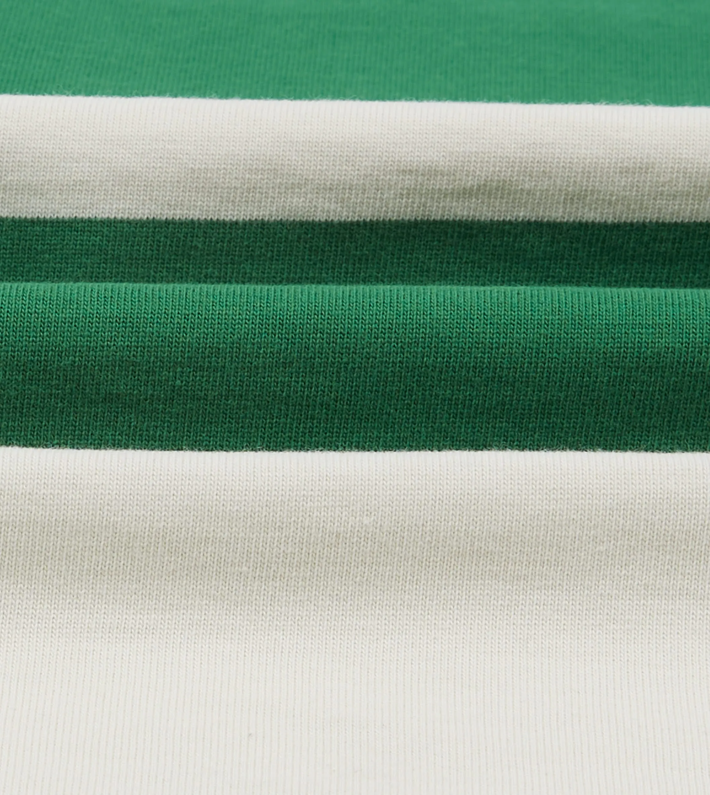 Hooded Option Easy Care Green and White Stripe Cotton Mandarin Collar Rugby Shirt