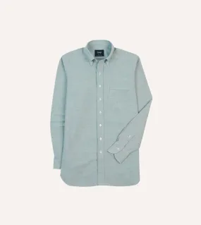 vacation wear Workwear Essential Green Cotton Oxford Cloth Button-Down Shirt