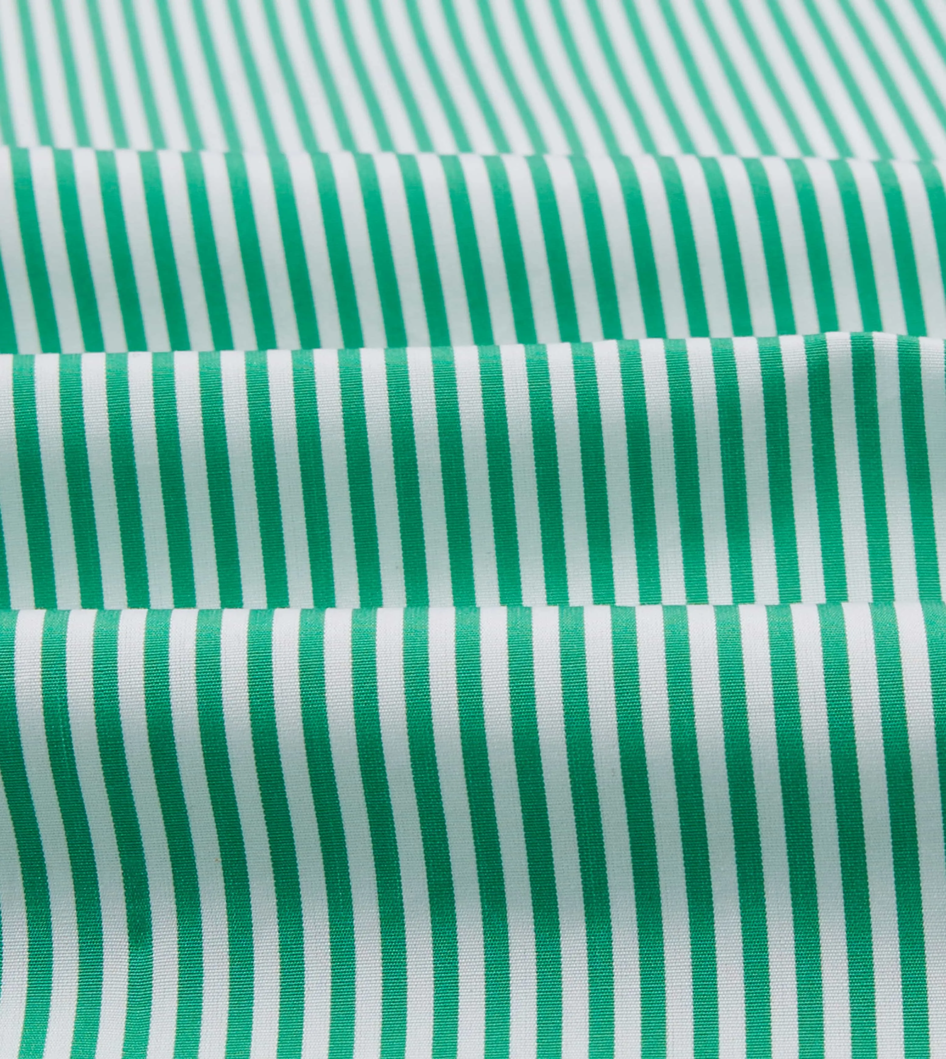 Green Narrow Stripe Cotton Poplin Button-Down Shirt Checkered Print