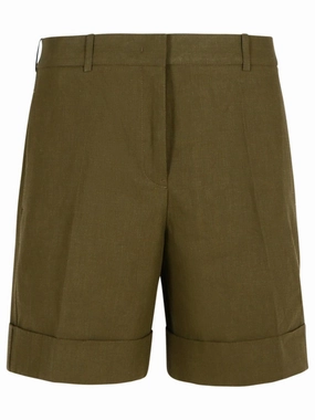 Green Linen Shorts Versatile Shorts dancewear