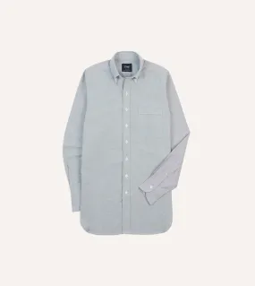 Solid Hue Grey Cotton Oxford Cloth Button-Down Shirt