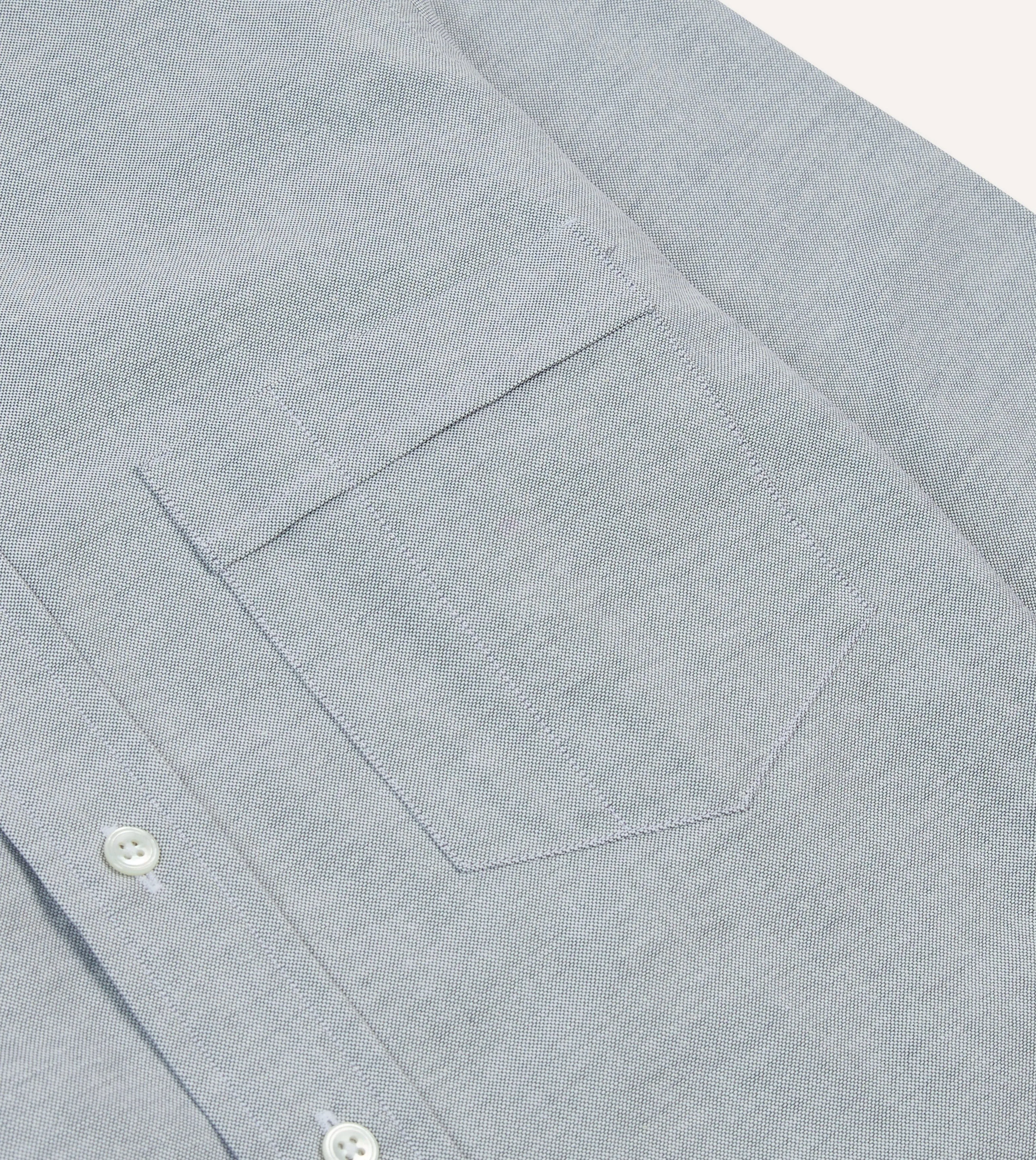 Cool Comfort Iconic look Grey Cotton Oxford Cloth Button-Down Shirt