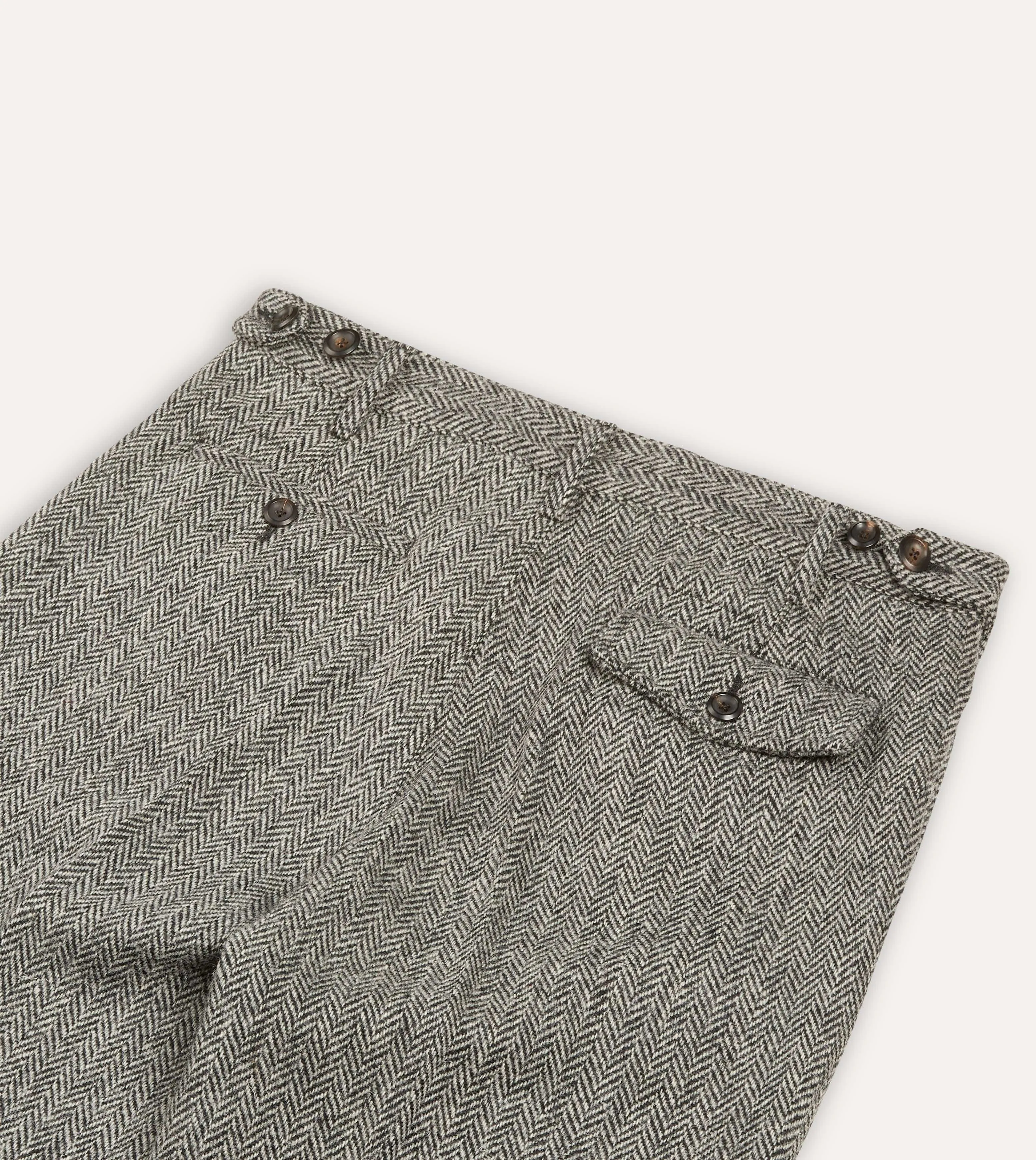 Grey Harris Tweed One Pleat Games Trousers Breath Friendly FlexFoamPadding