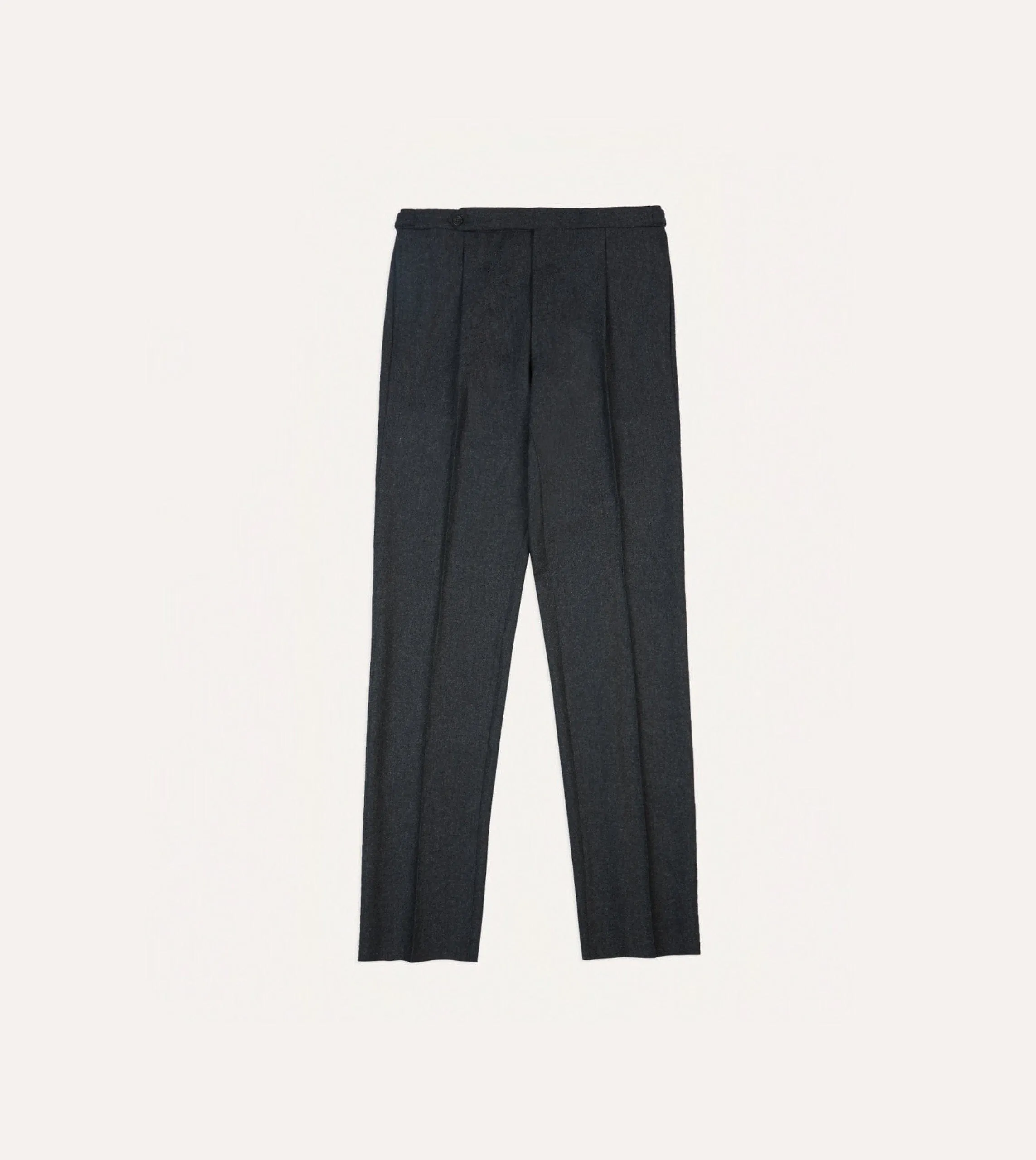 Easy Care Fabric Finish Casual Vibes Grey Wool Flannel Single Pleat Trouser
