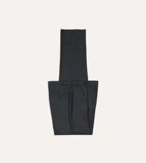 Stretch Support Belt loops Grey Wool Flannel Single Pleat Trouser