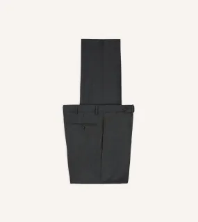 Grey Worsted Wool Flat Front Trouser Ultra Soft Inner Layer