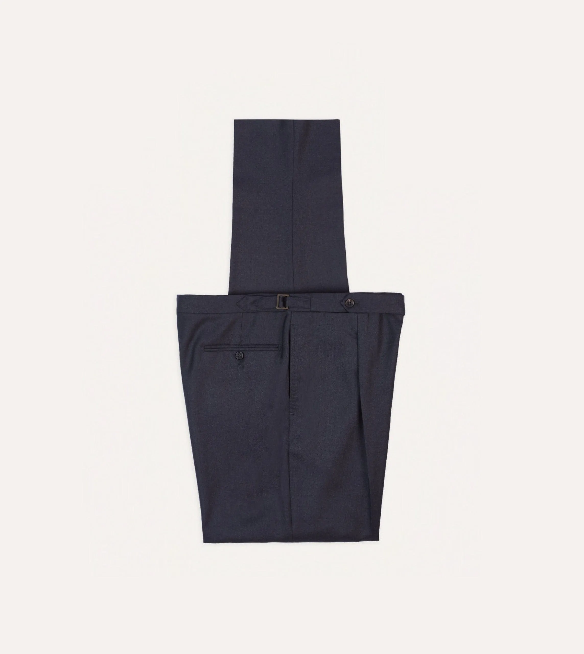 DurableBartack Casual Style Grey Worsted Wool Single Pleat Trouser