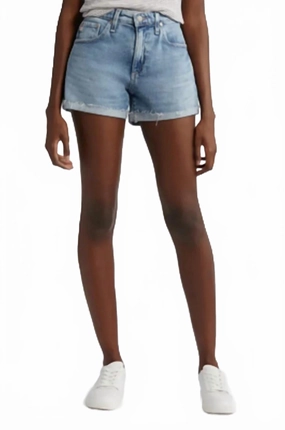 Adjustable Waistband Hailey Cut Off Jean Shorts In 20Yhil