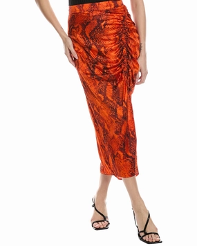 Fresh Vibe Minimalist Style AllSaints Carla Tahoe Silk-Blend Midi Skirt