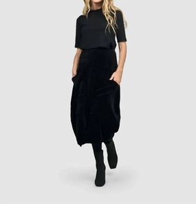 Velour Cocoon Skirt In Black Daily Mood