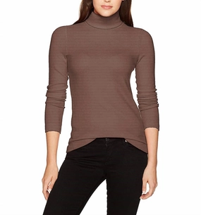 Ultimate Knitwear Flex Knit Ribbing Brushed Turtleneck Sweater In Mink