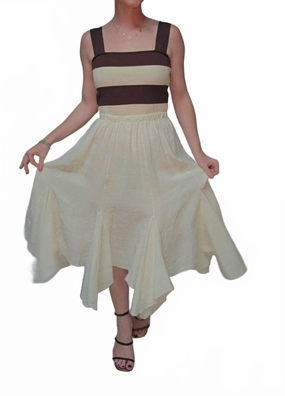 Handkerchief Skirt In White Crisp Edge