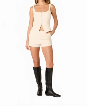 Double Layered Reinforcement Andre High-Rise Short In Ecru