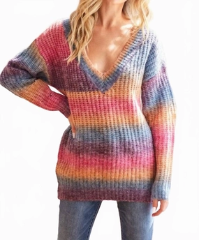 Harvest Mornings Tie Dye Sweater In Multi Color Chilly Wear Cozy Layered Wear