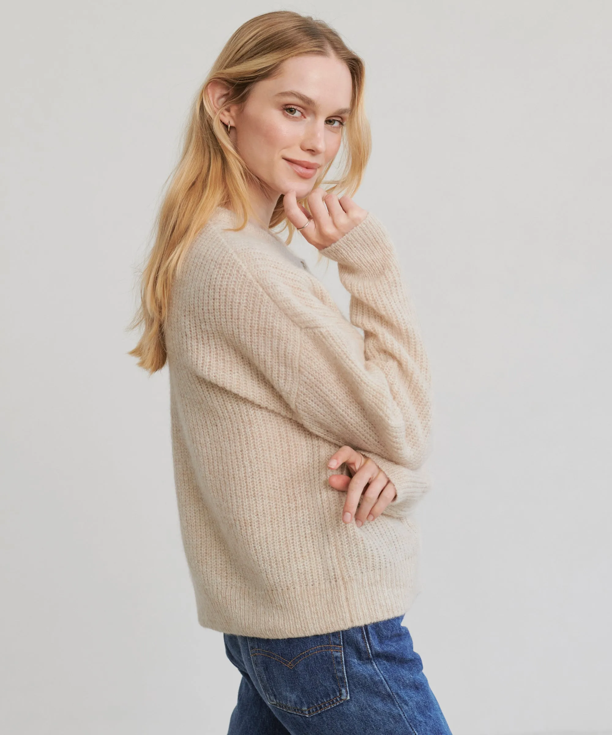 Water Repellent Finish Hayes Crewneck Cardigan