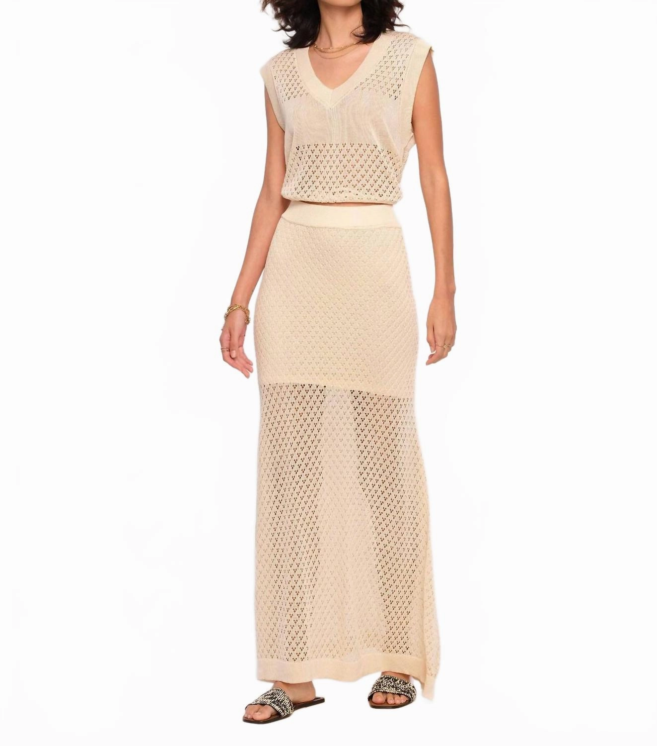 Travel Style Hazel Skirt Set In Ecru