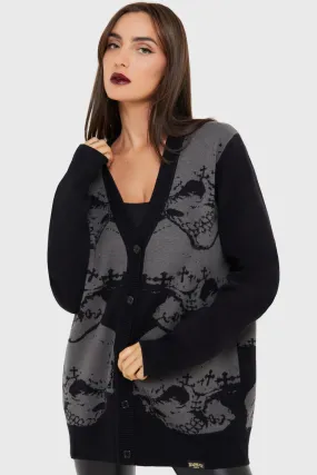 Headstone Knit Cardigan Fresh Trend