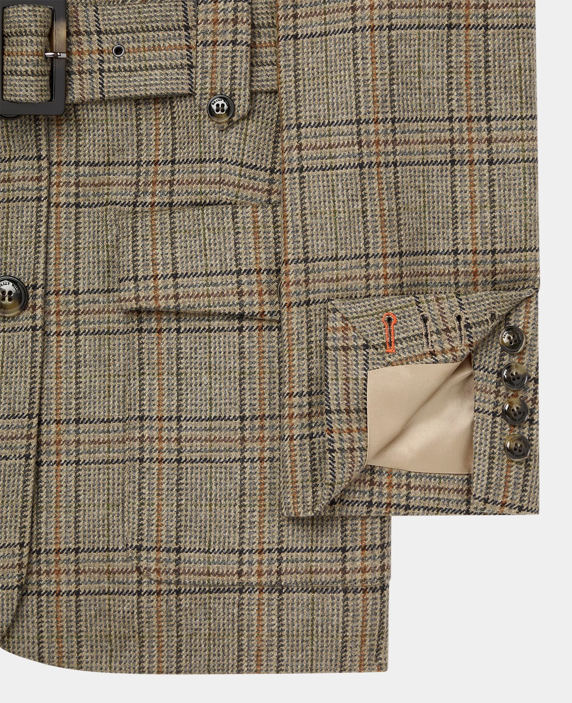 CompactPacking Iris Belted Wool Check Jacket