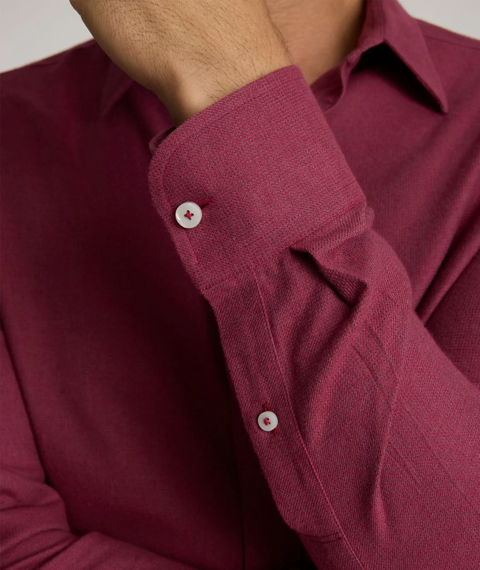 Neutral Toned Stitching Wrinkle-Free Veneto Shirt