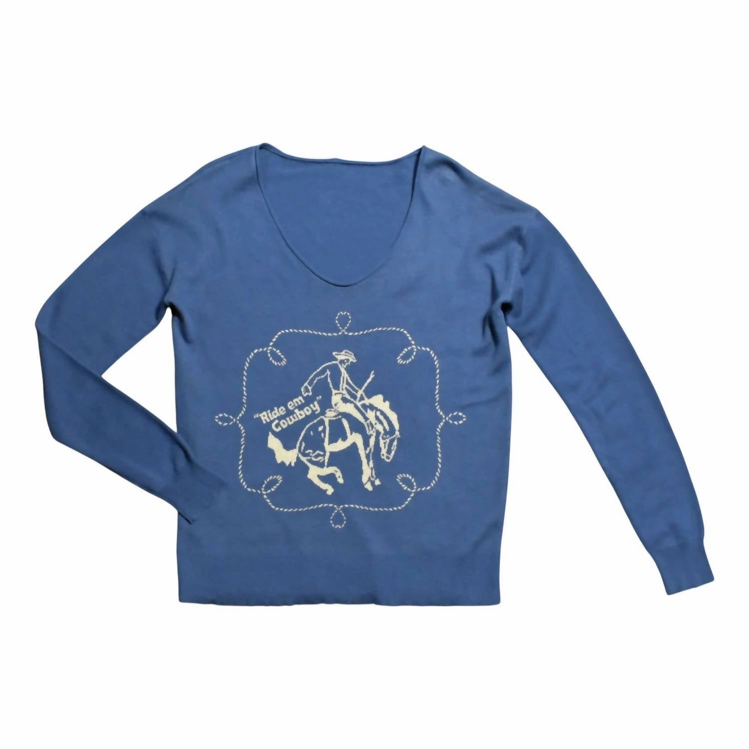 Warm Look Women's Ride Em Pullover In Blue