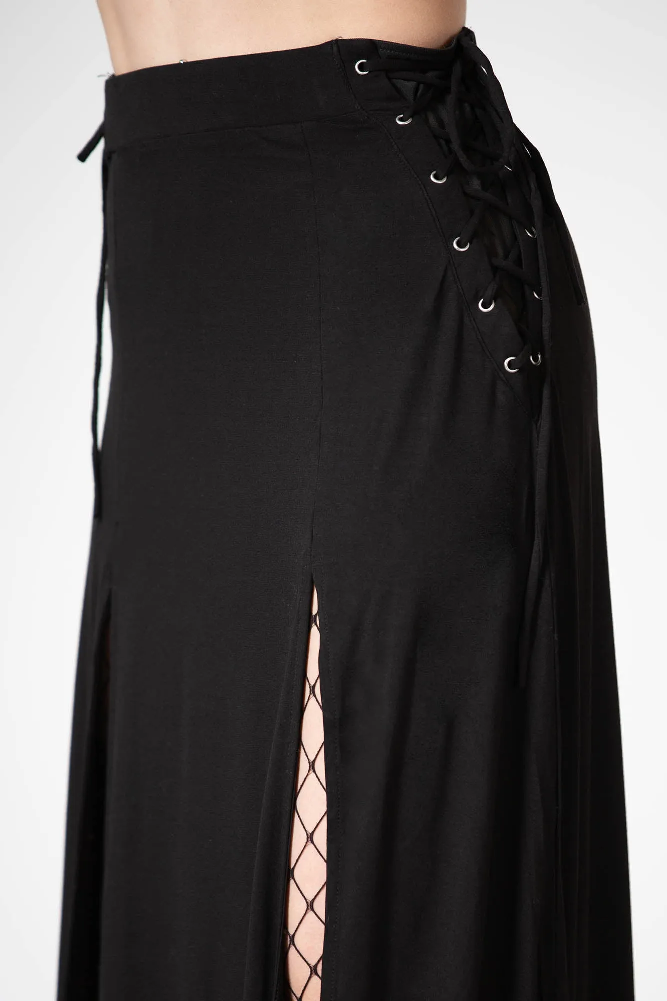 Hellverina Split Maxi Skirt Fresh Mood Elasticized Hem