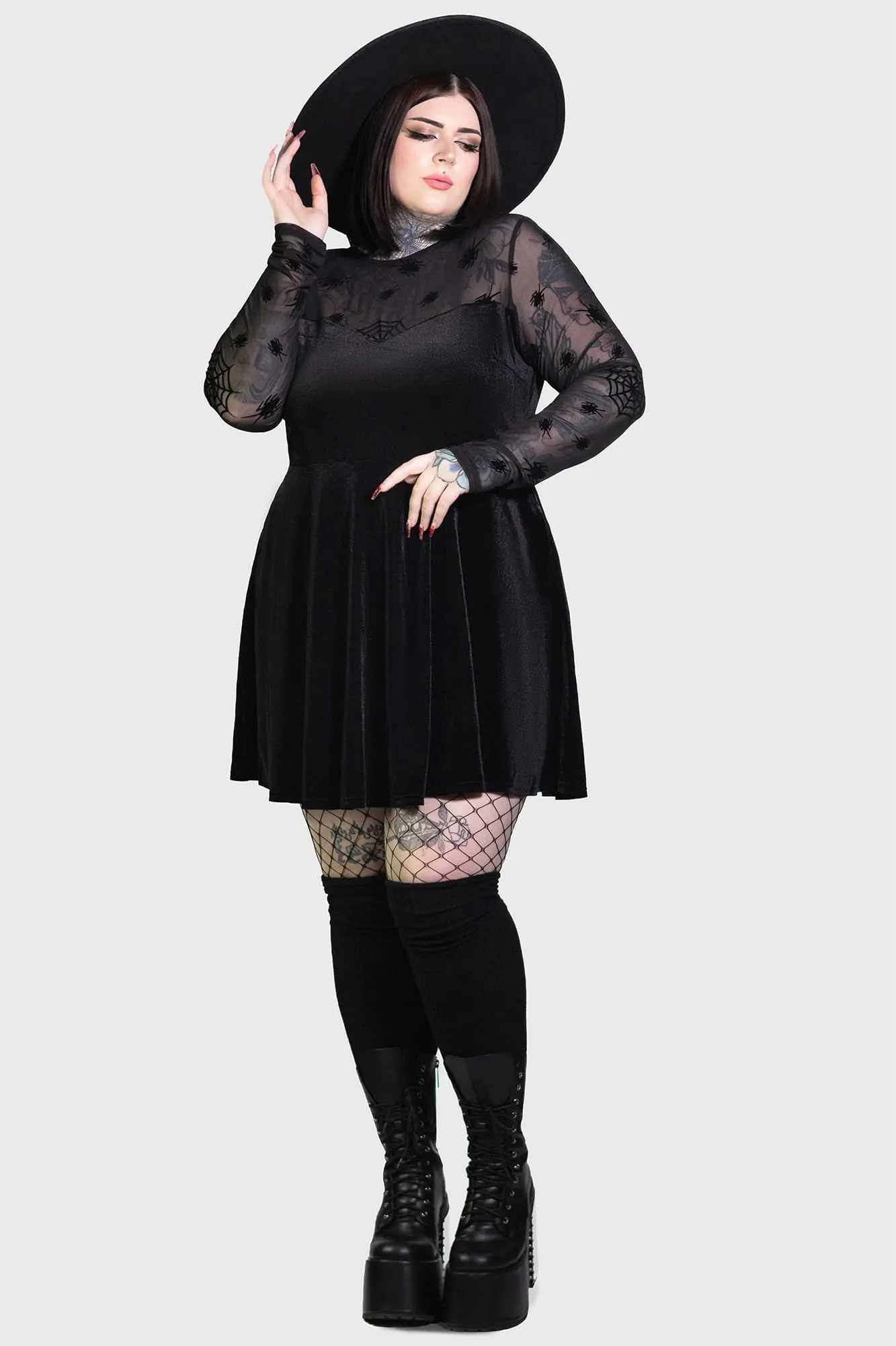 Velvet-Touch Here Lies Beetlejuice Mini Dress