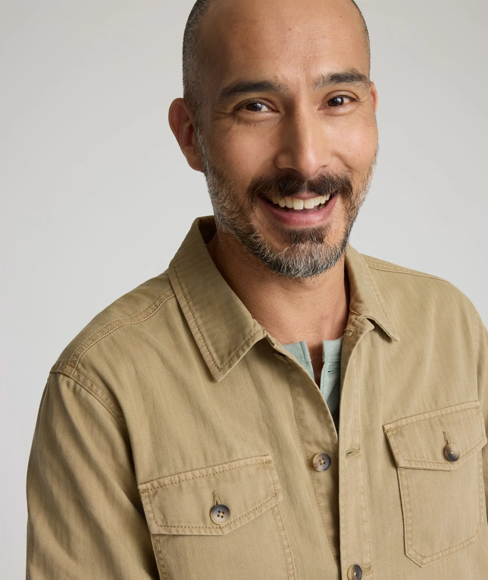 Herringbone Overshirt Button Down Design