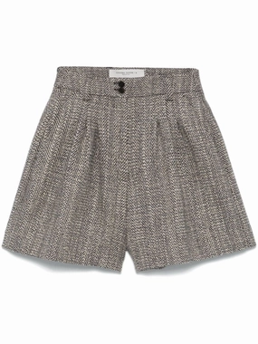 Moisture Wicking Lining Herringbone Print Wool Shorts