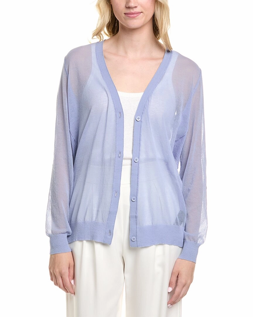 Lafayette 148 New York V-Neck Button Front Wool-Blend Cardigan Fashionable Knit Classic Look