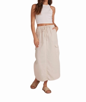 Bellow Pocket Cargo Skirt In Beige Local Artisan Chill Vibe