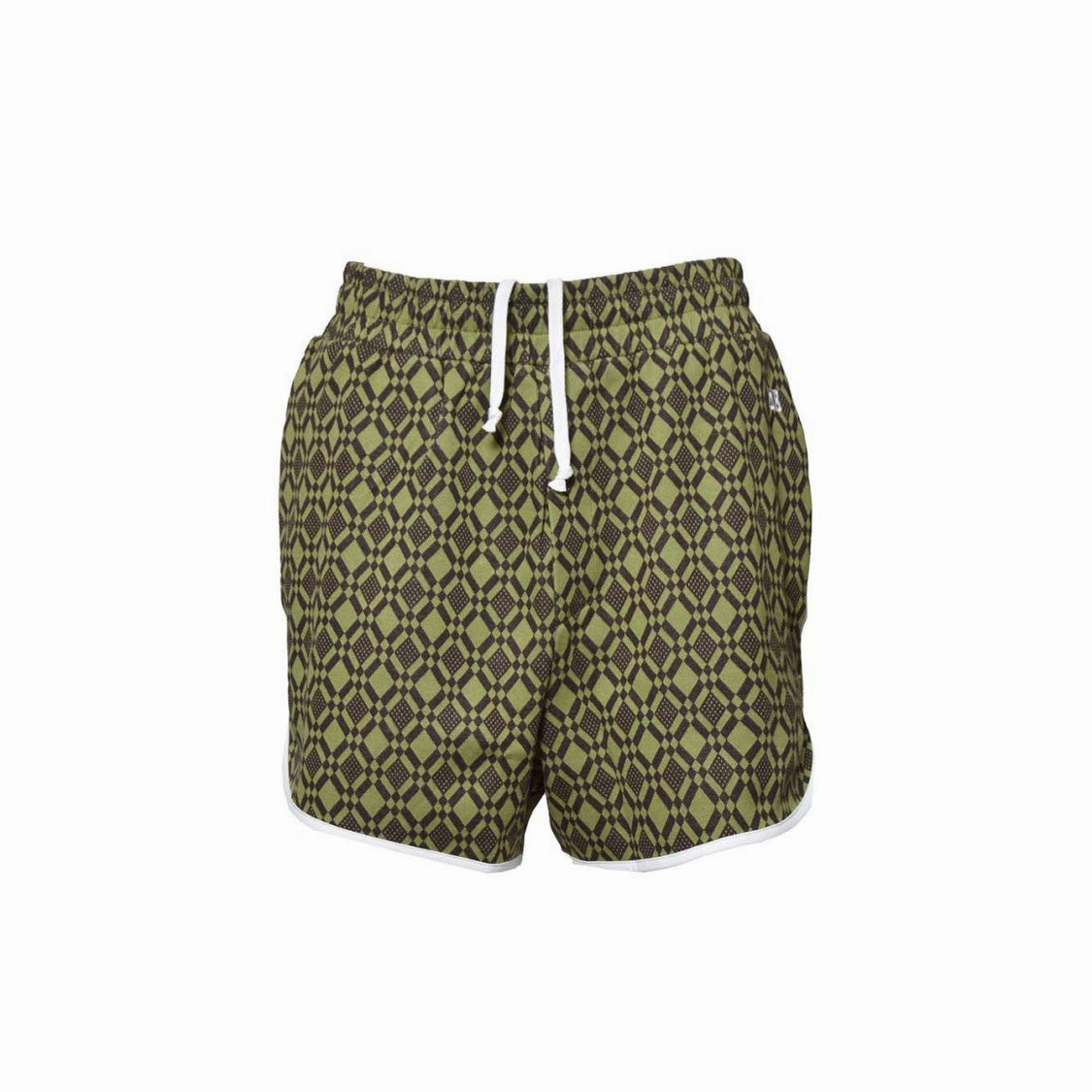 Extended Inseam Options Olive Green Jacquard Cotton Power Bermuda Shorts