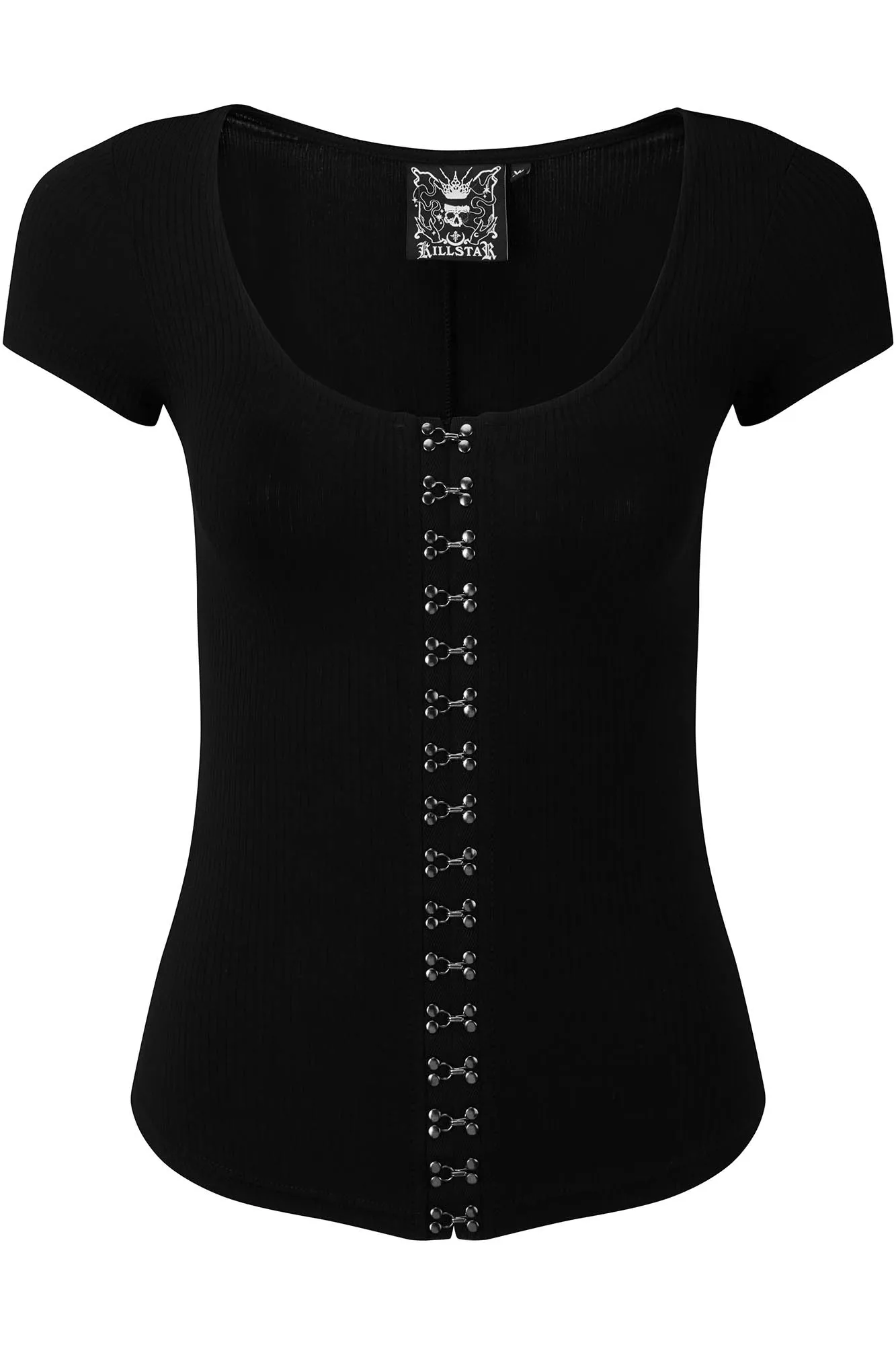 Trendy Fabric Eye C U Cap-Sleeve Top